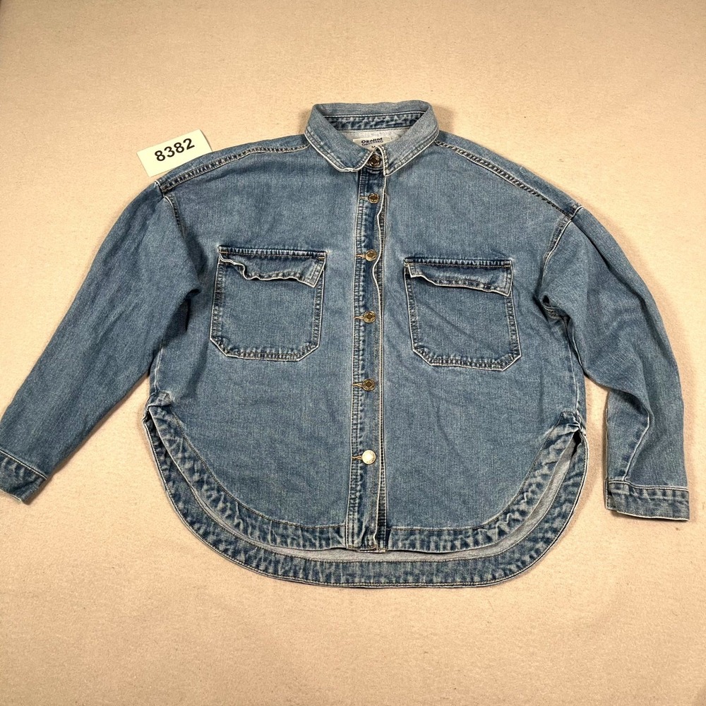 Project Rebel Denim Obsessed Jackets Womens Medium Blue Cotton Collared Casual